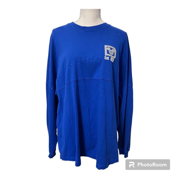 Disney Parks | Walt Disney World Blue Silver Sparkle Spirit Jersey | Size XL - Picture 2 of 6
